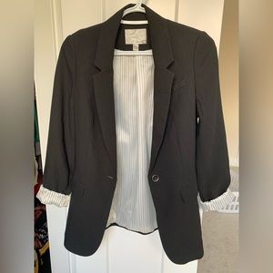 Black Dynamite Blazer with Striped Lining